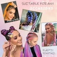 thumbnail image 3 of NOGIS Blue Pink Braided Hair Ponytail Extensions 2 Ponytail Festival Rave Colorful Ombre Hair Extensions for Braids Top Elastic Wrap and Natural Soft Braiding Hair Extension Braid Hair, 3 of 7