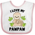 thumbnail image 3 of Inktastic Cute Sloth I Love My Pawpaw with Green Leaves Boys or Girls Baby Bib, 3 of 4