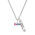 thumbnail image 1 of Delight Jewelry Rainbow Colored ''Love'' Silvertone Best Friends Forever Bar Charm Necklace, 23", 1 of 4