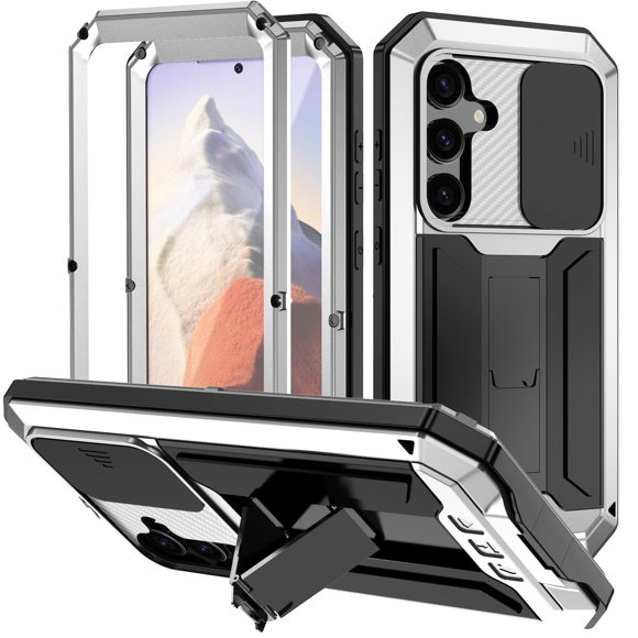 Funda de teléfono Lunivop para Samsung Galaxy S25 de metal con pantalla