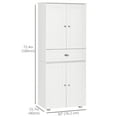 thumbnail image 3 of HOMCOM 72" Kitchen Pantry with Drawer, 4 Doors and 3 Adjustable Shelves, 3 of 10