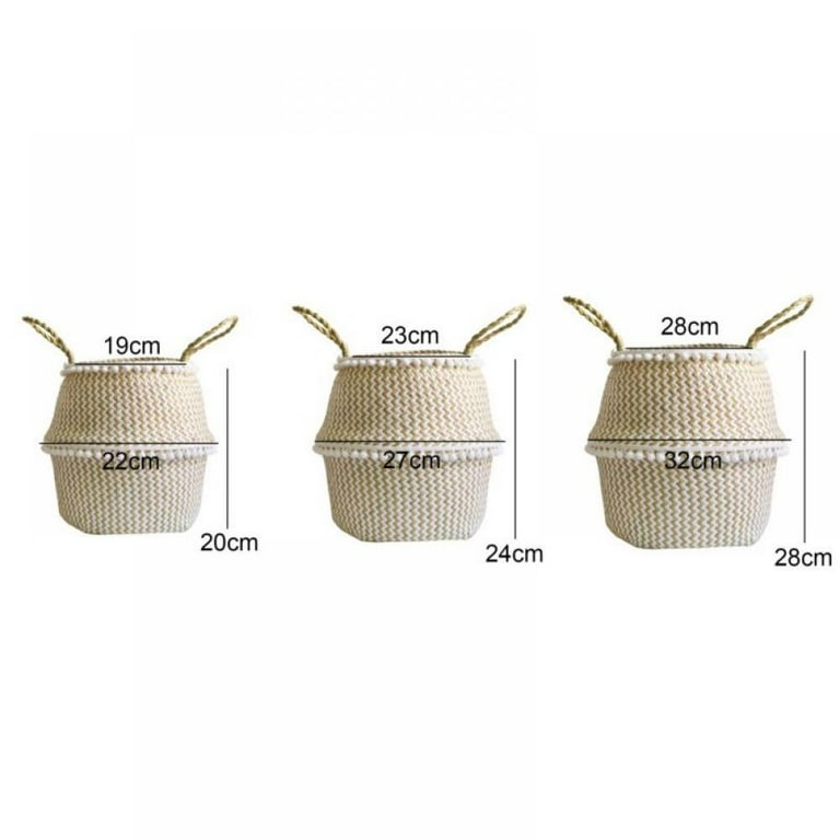 3 Size Handmade Rustic Storage Baskets Foldable Laundry Straw Patchwork Wicker Rattan Seagrass Belly Garden Flower Pot Planter Basket Garden Accessories 3 Size Handmade Rustic Storage Baskets Foldable Laundry Straw Patchwork Wicker Rattan Seagrass Belly Garden Flower Pot Planter Basket Garden Accessories