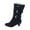 Black, variant on Juebong Women Boots Winter Warm Mid Heel Fashion Slip-on Mid-calf Belt Buckle Casual Shoes,Beige Size 4.5
