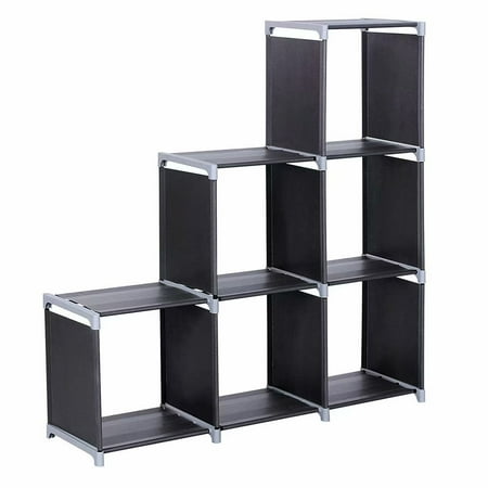 Clearance! 6 Cube Storage Shelf Closet Organizer 3-Tier Cube Organizer Cabinet Open Book Shelf, Black