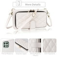 thumbnail image 4 of Dswteny Argyle Wallet Case for Samsung Galaxy A22 5G with Wrist Strap Shoulder Strap,Zipper PU Leather Flip Credit Card Holder Stand Accessories Cell Phone Cover for A 22 22A A22s G5 Girls White, 4 of 8