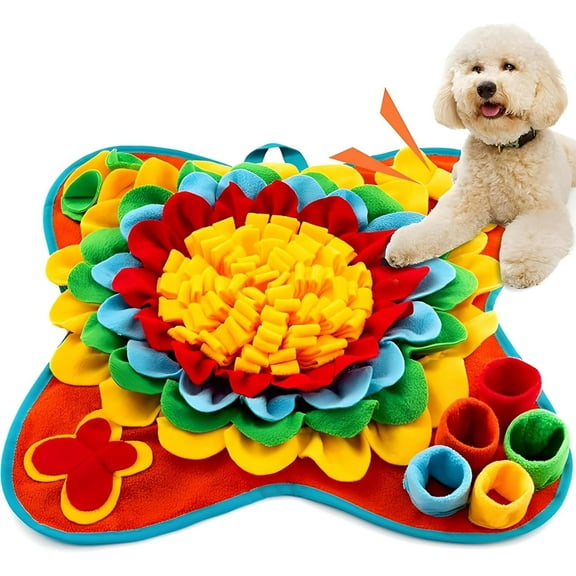 Interactive Snuffle Mat for Dogs - Slow Feeding, Anxiety Relief, Mental Stimulation, Foraging Skill Development, and Machine Washable Snuffle Toys to Keep Pets Engaged