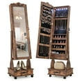 thumbnail image 1 of Giantex Armoire à Bijoux Autoportante, Organisateur de Bijoux Verrouillable avec Angle Réglable à 3 Positions, Café, 1 of 8
