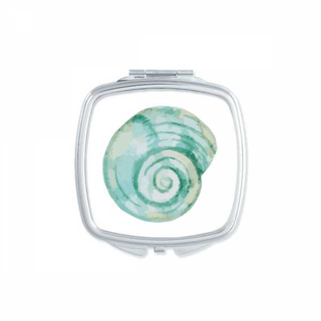 Snail Marine Life Blue Illustration Square Mirror Portable Compact Pocket Makeup Double Sided Glass
