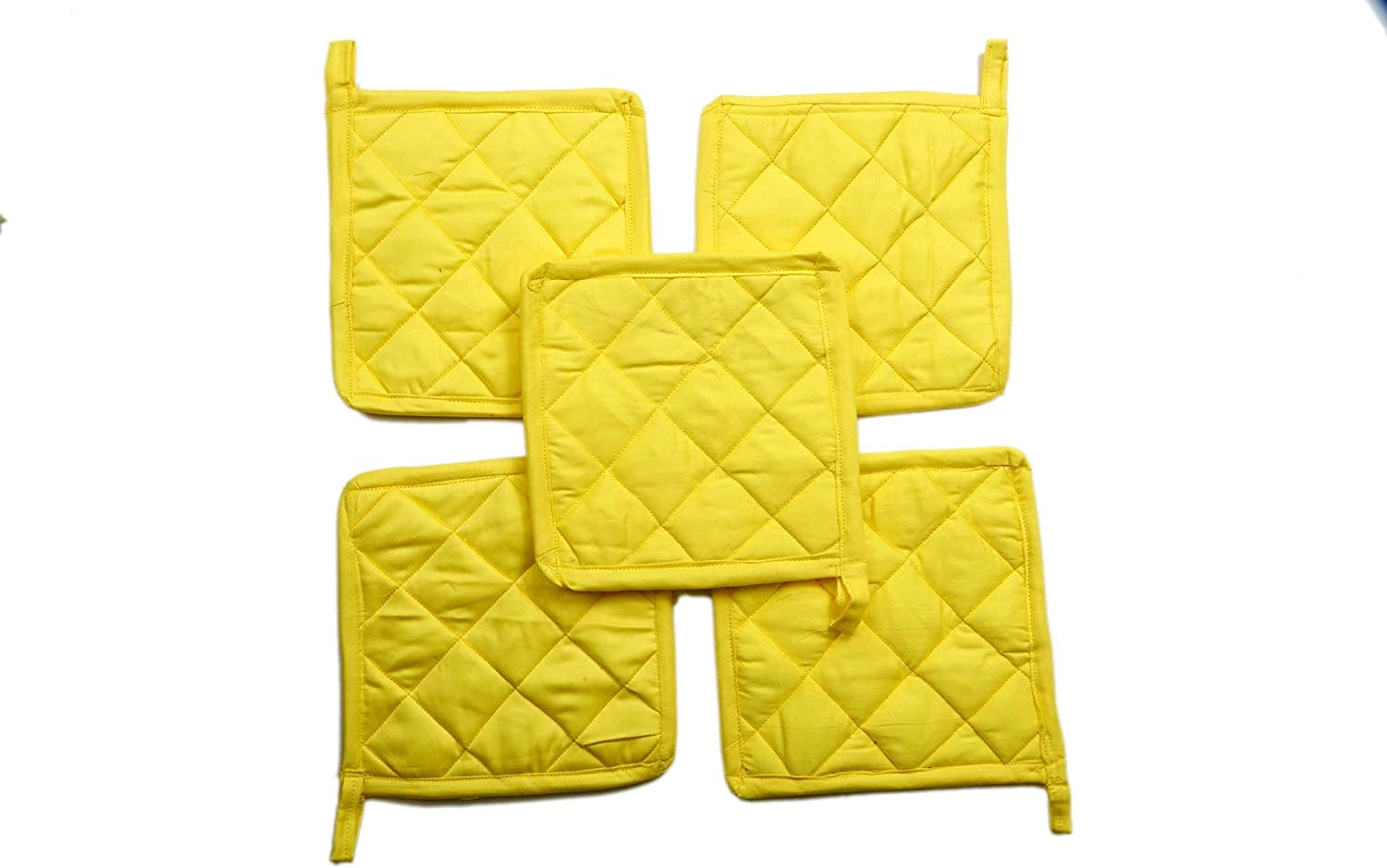 Pot Holder 100% Cotton, Machine Washable, Heat Resistant Kitchen Gift ...