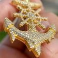 thumbnail image 3 of Ships Anchor Drip Iced CZ Pendant Gold Plated over Real 925 Sterling Silver, 3 of 6