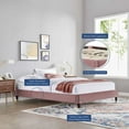 thumbnail image 3 of Platform Bed Frame, King Size, Velvet, Pink, Modern Contemporary Urban Design, Bedroom Master Guest Suite, 3 of 8