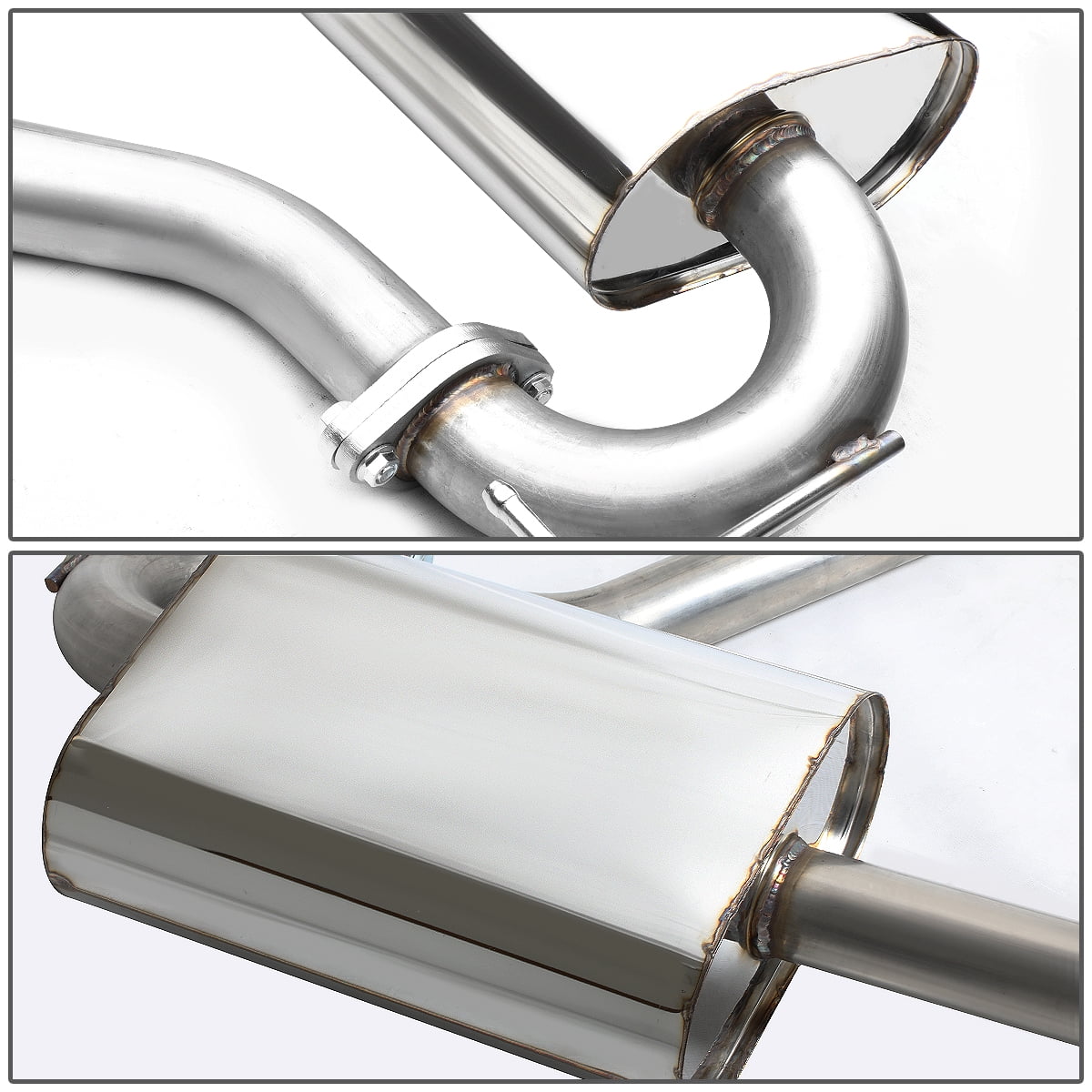 DNA Motoring For 2007-2013 Jeep Patriot MK74 2.4L 3.5" Muffler Tip Stainless Steel Catback Exhaust System