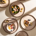 thumbnail image 2 of Famiware 12-Piece Stoneware Dinnerware Set, Microwave & Dishwasher Safe - Service for 4, Cream & Cocoa, 2 of 8