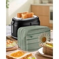 thumbnail image 4 of Daisy Flower Toaster Cover 2 Slice, Small Kitchen Appliance Covers, Modern Art Floral Farmhouse Teal Wooden Grain Toaster Oven Cover with Loop, Bread Machine Cover Polyester Dust Cover Protection, 4 of 4