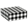 6 PK, Buffalo Plaid Black Gourmet Shipping Boxes, 9 x 9 x 4" For Party, Holiday & Events