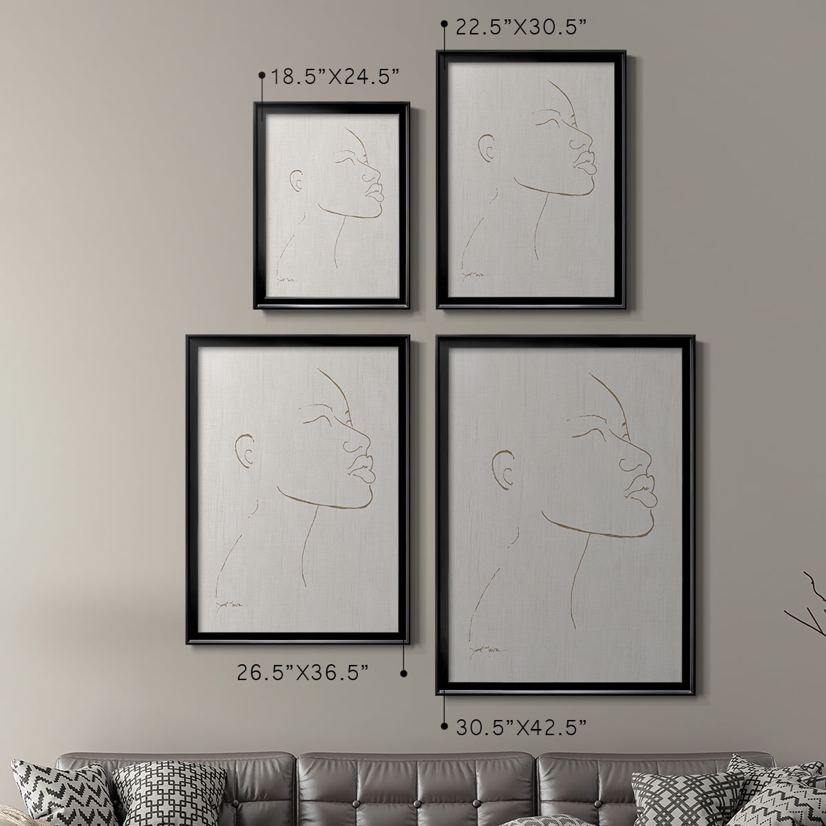 Portrait Sketch I Premium Framed Print - Ready to Hang