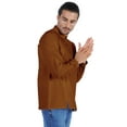 thumbnail image 3 of Atasi Indian Mens Henley Shirt Long Sleeve Casual Mandarin Collar Short Kurta, 3 of 7
