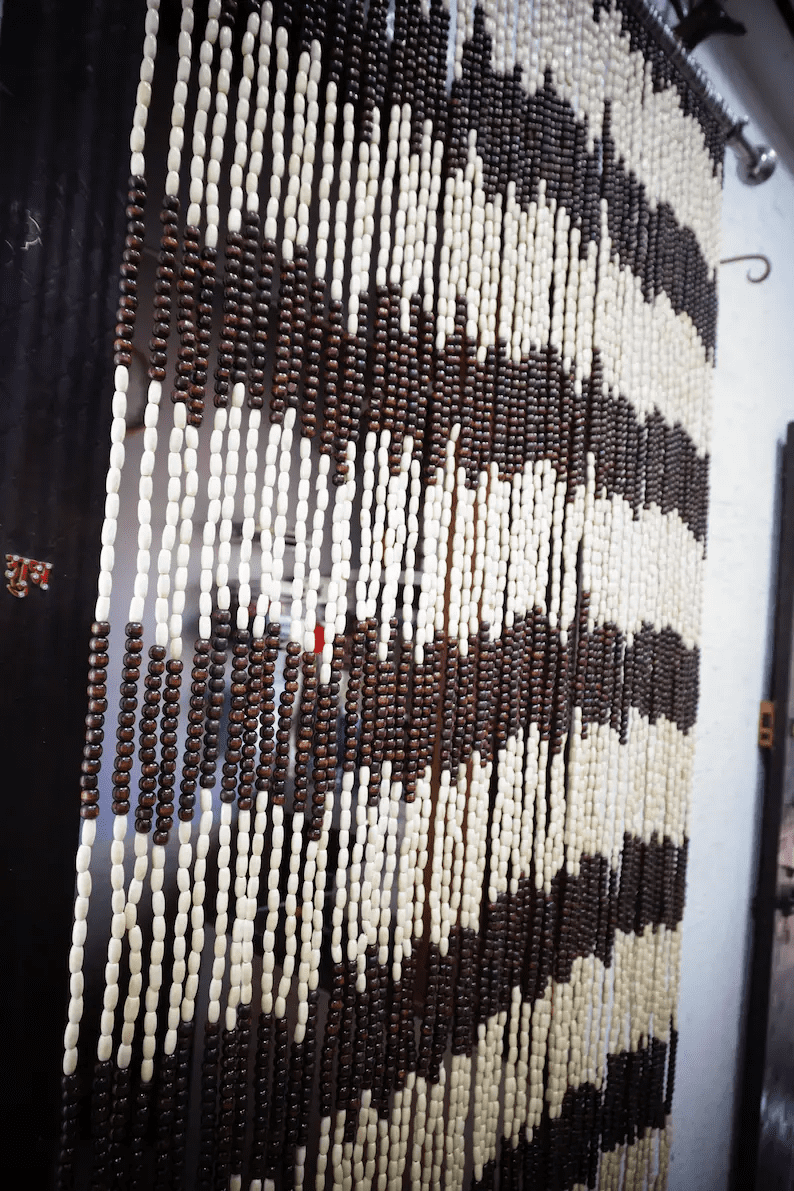 Handcrafted Wooden Beads Curtain: Bohemian Home Decor