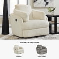 thumbnail image 2 of Signature Design by Ashley Tie-Breaker Ivory Swivel Glider Recliner, 2 of 15