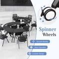 thumbnail image 6 of 6PCS Folding Sector-shaped Conference Table with Wheels dia 70.9in Black, Foldable Mobile Training Tables for Office Classroom (HSSX ), 6 of 7