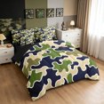 thumbnail image 2 of Manfei Retro Camouflage Twin Bedding, Contemporary Art Camo Bedding Comforter Set, Tan Green, Black Reversible, 7-Piece, 2 of 6