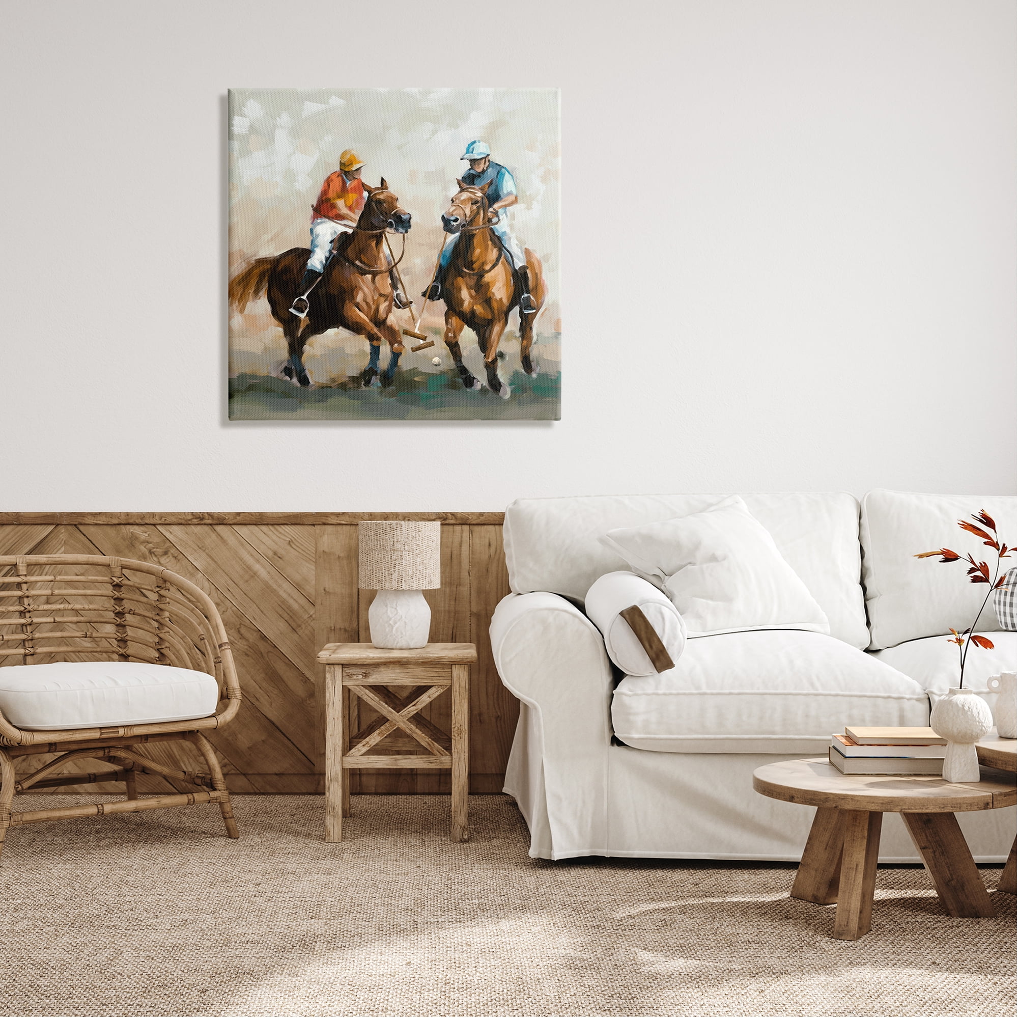Stupell Industries Equestrian Sport Horses Animals & Insects Painting Gallery Wrapped Canvas Print Wall Art, 30 x 30