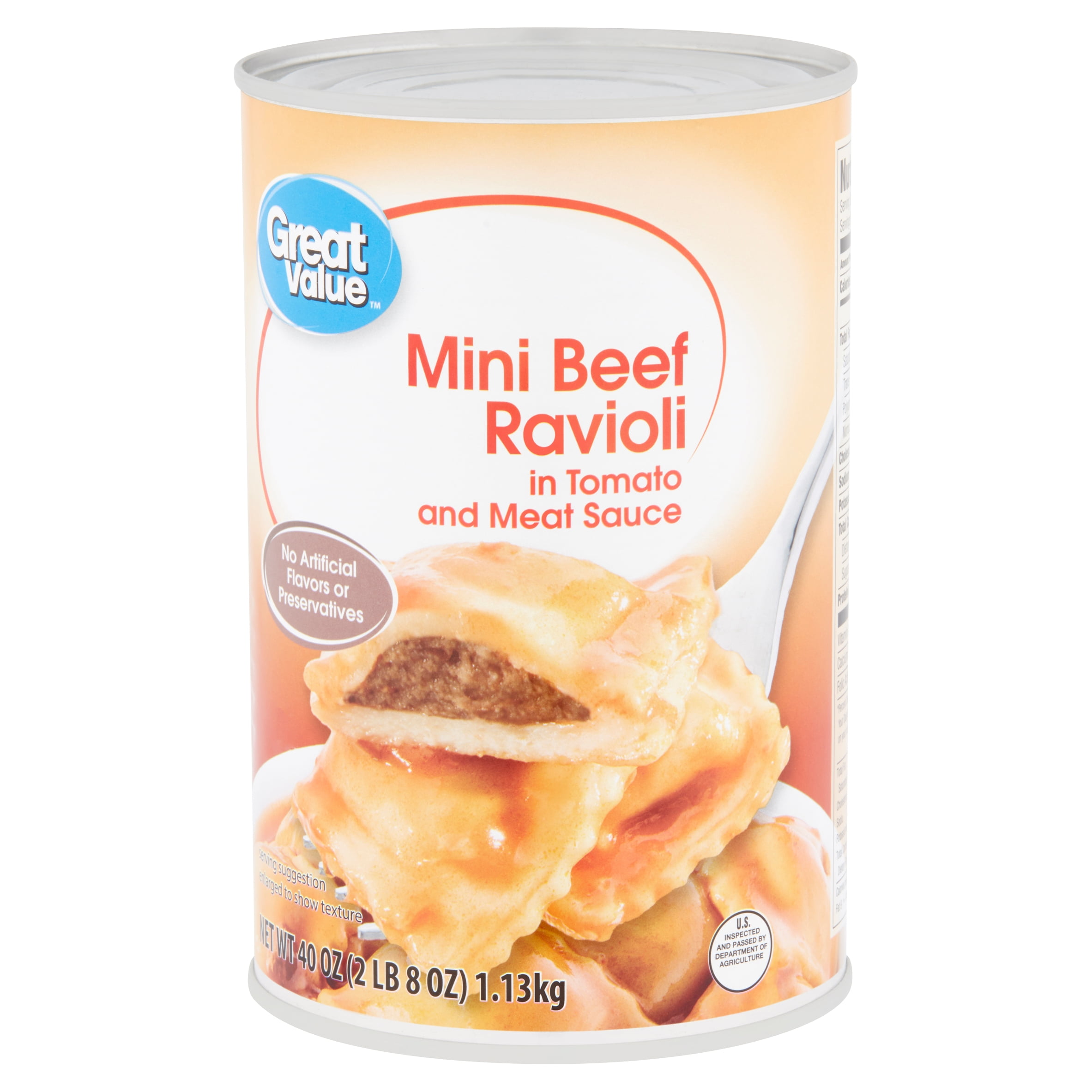 Great Value Mini Beef Ravioli in Tomato and Meat Sauce 40 oz Walmart