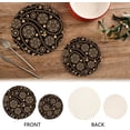 thumbnail image 4 of Coolnut Gold Paisley Pot Holder Set of 2, Heat Resistant Round Cotton Hot Pads Table Mats Trivets for Hot Dishes/Pot/Bowl/Teapot/Hot Pot Holders, 7"+ 9", 4 of 6