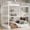 Light White, variant on Harper & Bright Designs Full Size Triple Bunk Bed with Safety Guardrails, Full over Full over Full Metal Bunk Bed Frame for Boys and Girls, Light White