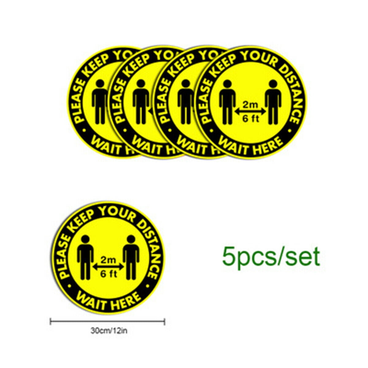 MAINTAIN SOCIAL DISTANCING 10 in pack REMOVABLE VINYL FLOOR STICKER 30CM 