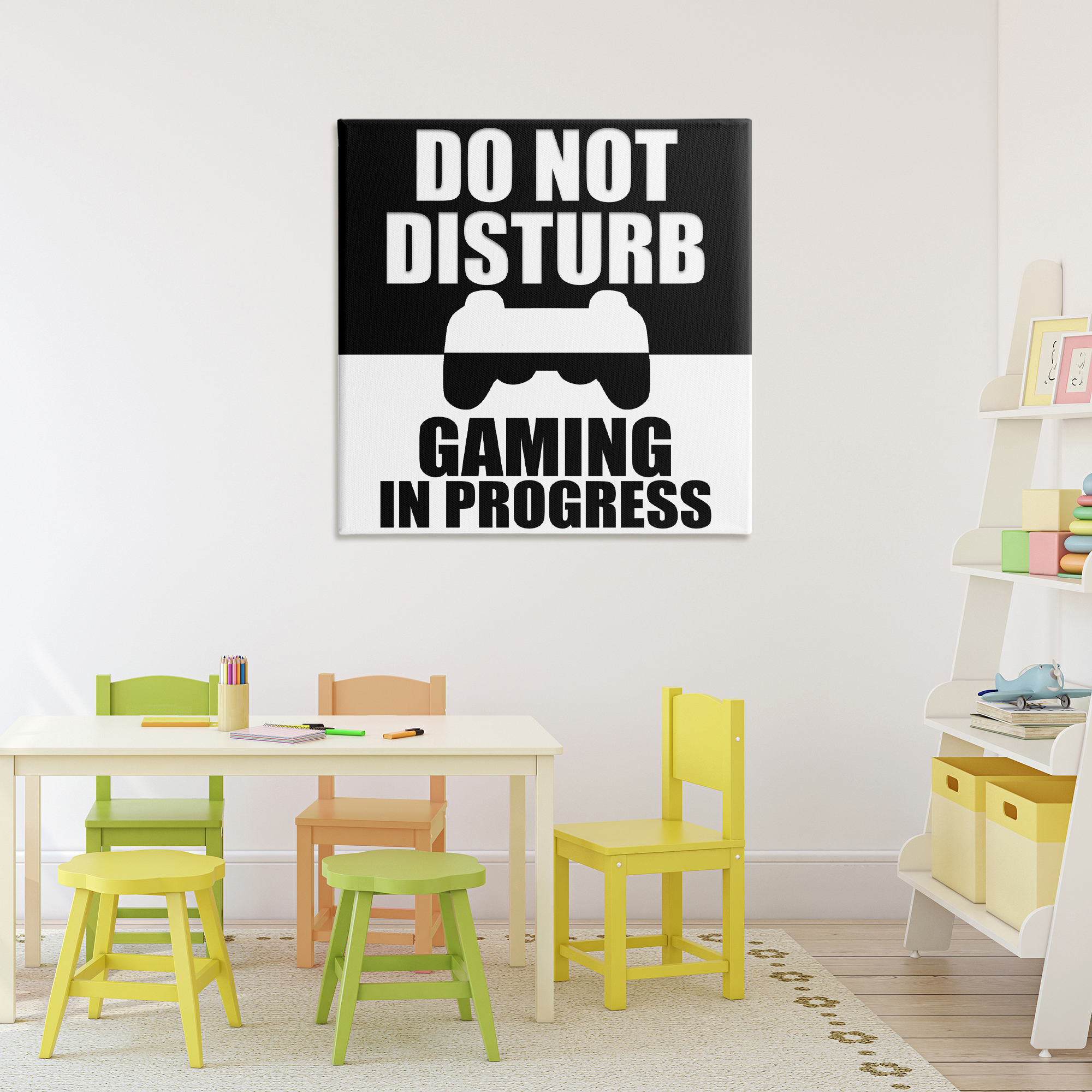 Do Not Disturb Minimal Gamer Canvas Wall Art, design by Kim Allen