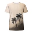 thumbnail image 5 of RYDCOT Men's Summer Graphic Coconut Tree Print Cotton Shirts Crew Neck Short Sleeve Tropical Ombre Tee Shirt Dark Gray, 5 of 5