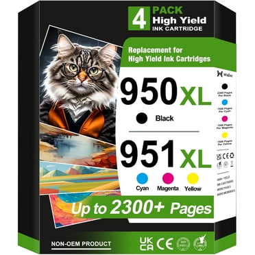 950xl 951xl Combo Pack Compatible for HP 950xl and 951xl Ink Cartridges for HP Officejet Pro 8610 8600 8615 8620 8625 8630 8640 8660 8100 276DW 251DW (Black, Cyan, Magenta, Yellow)