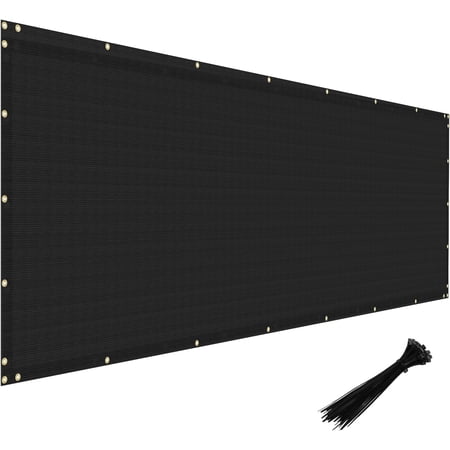 4' x 30' Privacy Fence Screen Heavy Duty Windscreen Fencing Cover Windblock Mesh Fabric Shade Cloth with Brass Grommtes for Garden Yard Pool Deck Carport Construction, Black