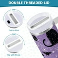 thumbnail image 3 of Yayeee 30oz Stainless Steel Tumbler with Straw and Handle Double-Wall Insulated Travel Water Bottle, Halloween Cats, 3 of 8