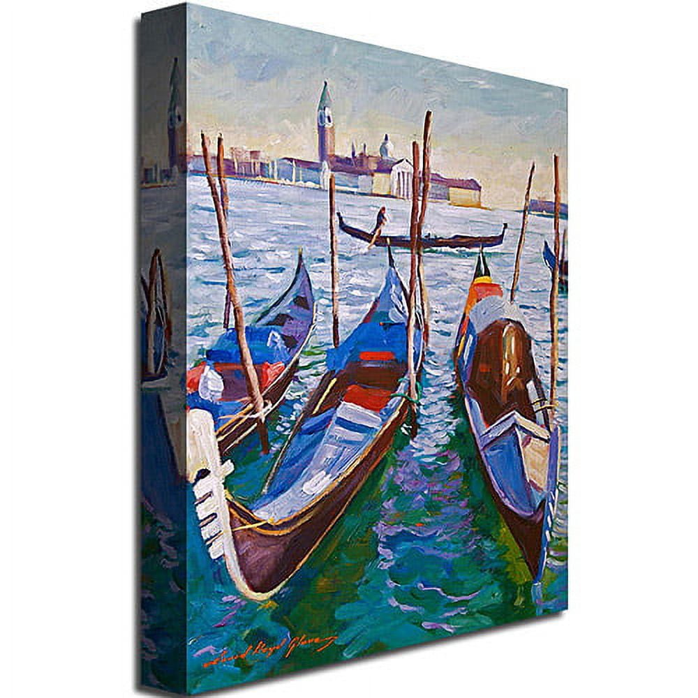 Trademark Art "Venice Gondolas" Canvas Wall Art by David Lloyd Glover
