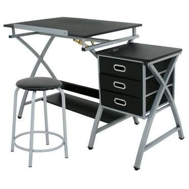 Zeny Adjustable Drafting Table Art Craft Drawing Desk Art Hobby With Stool & Drawers