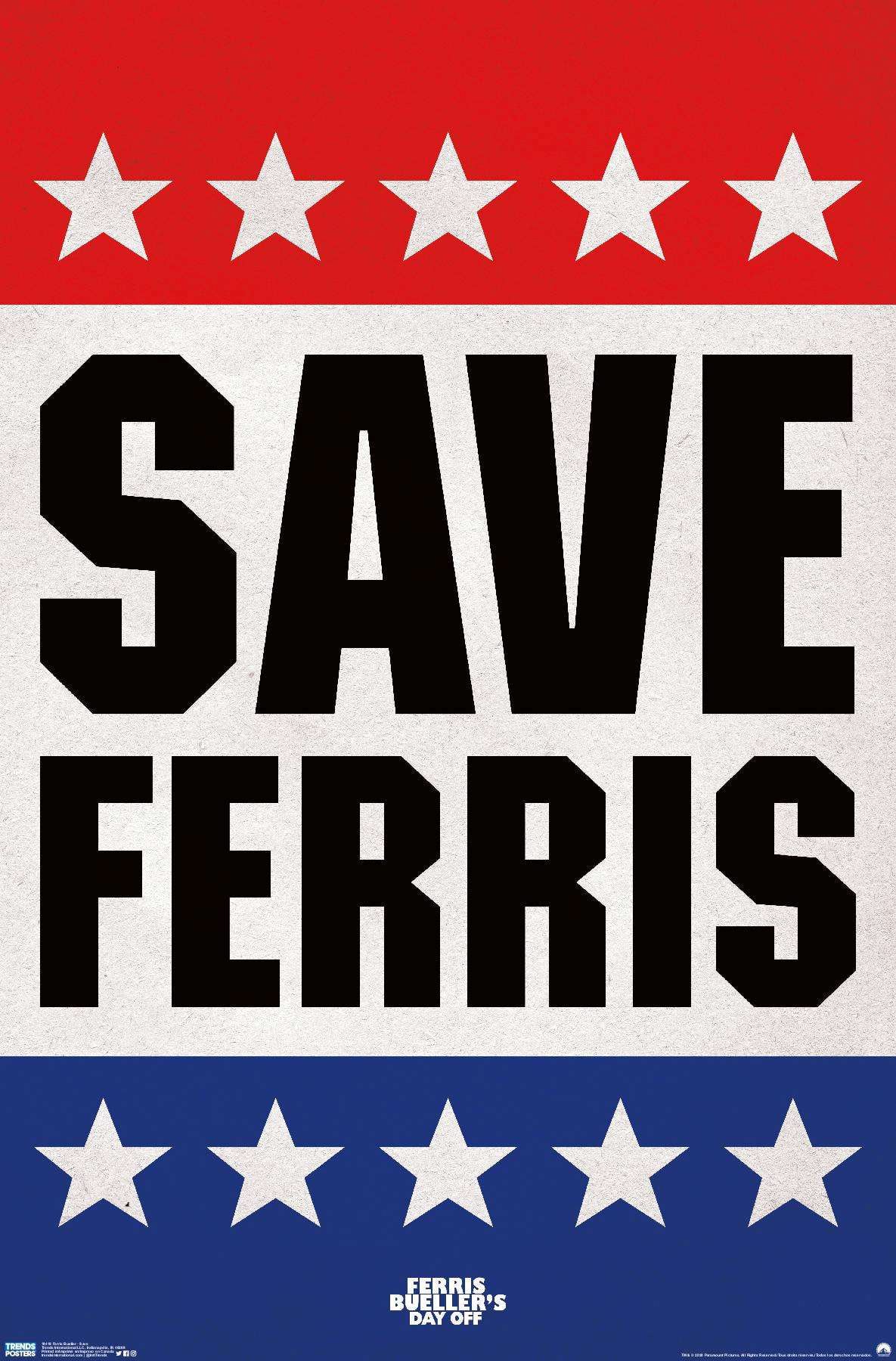 Ferris Bueller's Day Off - Save Ferris Wall Poster, 