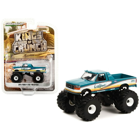 1993 Ford F-250 Monster Truck Teal "Wildfoot" "Kings of Crunch" Series 11 1/64 Diecast Model Car by Greenlight