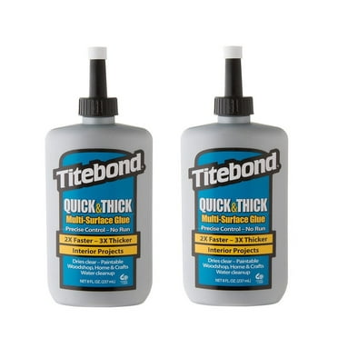 Titebond Quick & Thick Multi-Surface Fast-Drying Glue, Clear, 2-Pack
