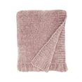 thumbnail image 2 of Saro Lifestyle Warmth of Chenille Knit Throw Pink, 2 of 3