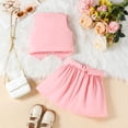thumbnail image 6 of Girls Pink 2 Piece Set, Sleeveless Vest & Pleated Skirt with Heart Buckle Pockets, Soft Polyester Kids Little Girl Matching Outfit for Play or Party,Size 4-5 T, 6 of 9