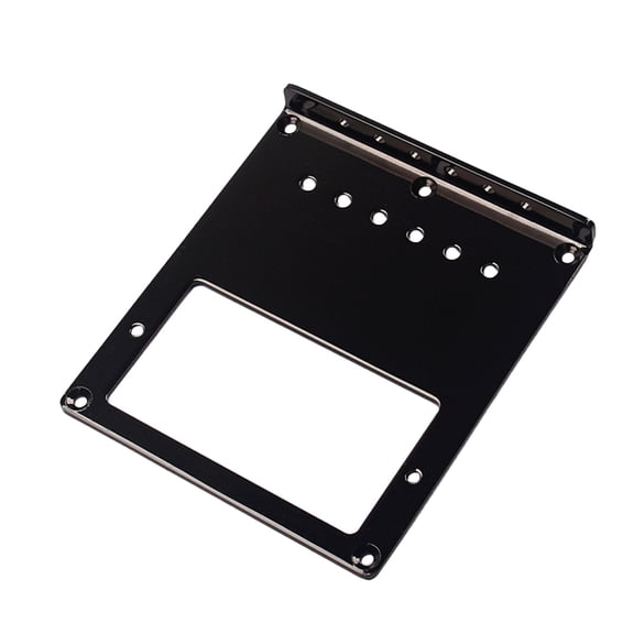 PartyKindom Electric Guitar Black Bridge Plate with Stainless Steel and Top Loading Feature