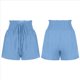 thumbnail image 3 of Pantalones Cortos de para Mujer, de Cintura Alta, con Pierna , Cómodos y Elásticos para Playa y Verano. Azul M, 3 of 6