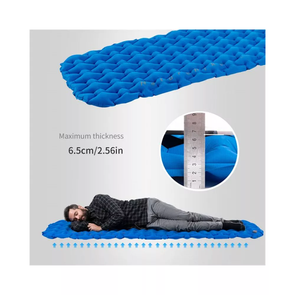 Naturehike Inflatable Camping Sleeping Pad,Ultralight Durable 2.55"Thickness Camping Mattress,Compact Air Mat for Hiking,Traveling,Backpacking&Outdoor