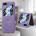 thumbnail image 2 of Nalacover for Samsung Galaxy Z Flip5 Slim Folding Case with Screen Protective Film, Skin-Feel Vintage Premium PU Leather Shockproof Anti-Scratches Cover for Samsung Galaxy Z Flip5,Purple, 2 of 11
