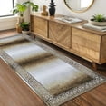 thumbnail image 5 of CAROMIO Modern Washable Runner Rug for Living Room Boho Bordered Ombre Rug Modern Rug Soft Bedroom Decor No Shedding Non Slip Carpet, 2' x 6' Brown, 5 of 7