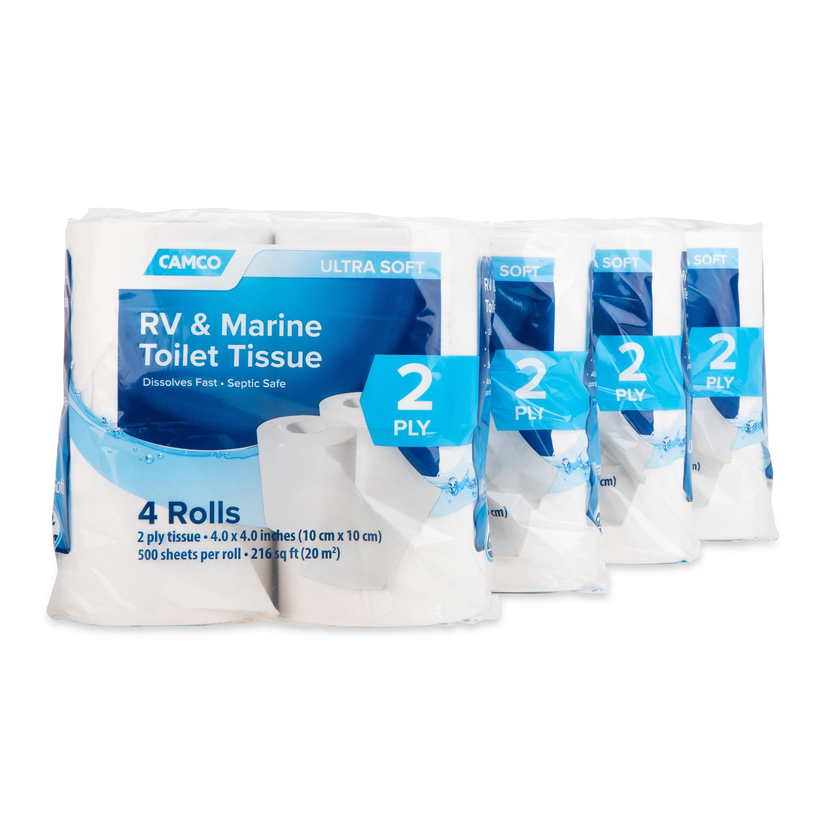 Camco Marine & RV Toilet Paper, 2-Ply, 16-Rolls (500 Sheets Per Roll) (40282)