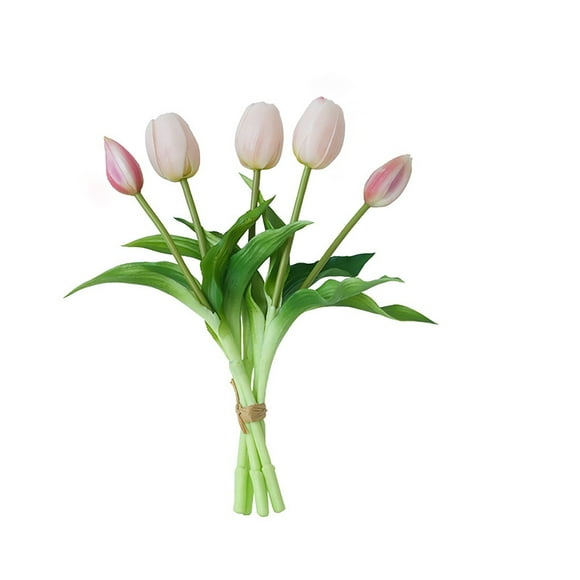 [ 5 Soft Rubber Tulips] Wind Living Room Decoration Flower Art | High Appearance Home Flowers for Outdoors in Pot Flowers Baby Breath Outdoor Flowers