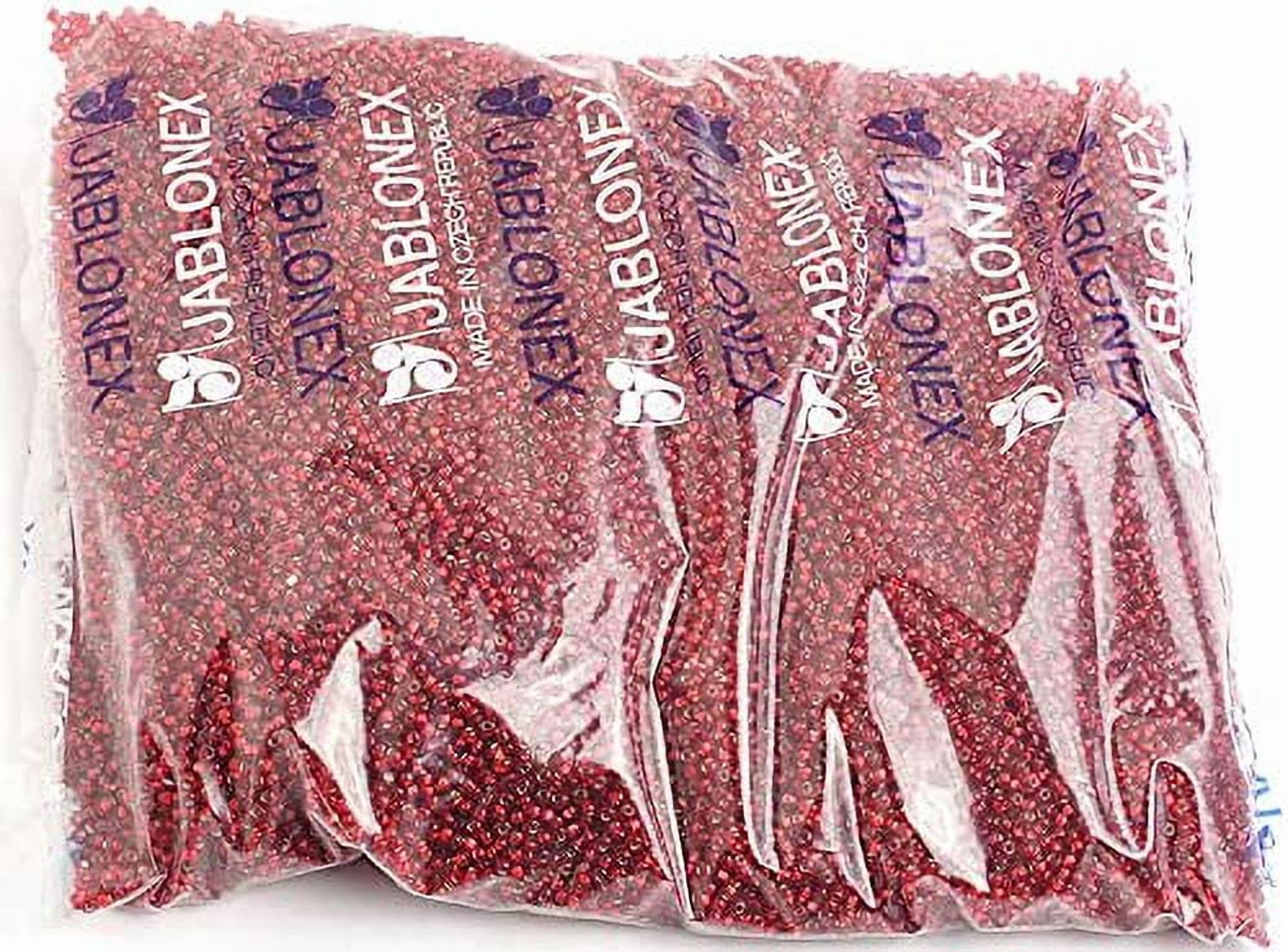 John Bead Czech Glass Seed Beads 10/0 (500g) Silverlined Light Red Bead